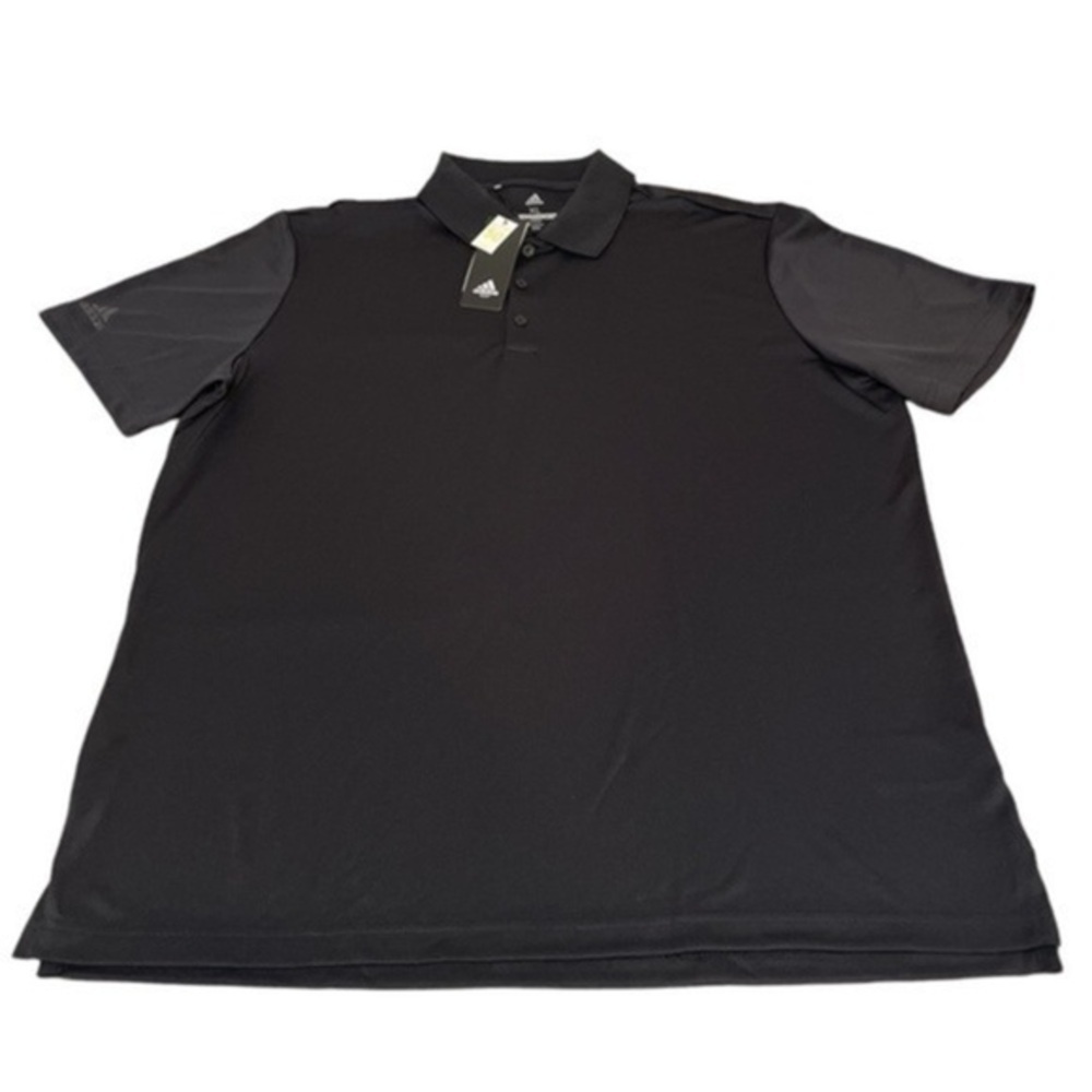 Adidas Mens black performance golf polo shirt NWT UPF athletic Sz XL